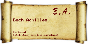 Bech Achilles névjegykártya